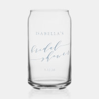 Minimalist Classic Dusty Blue Bridal Shower Custom