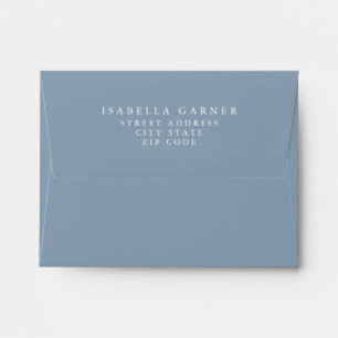 Minimalist Classic Dusty Blue Bridal Shower  Thank Envelope