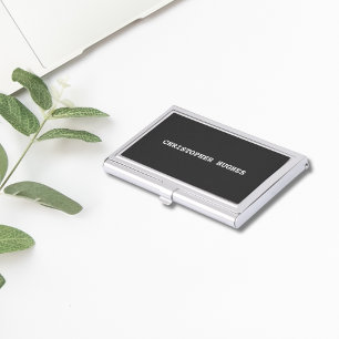 Minimalist Classic Elegant Black and White Business Card Holder