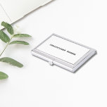 Minimalist Classic Elegant Black and White Business Card Holder<br><div class="desc">Simple elegant business card holder with dark grey background. Perfect for consultant,  attorney or any professional. You can match it with business card (standard and mini size) from our store.</div>