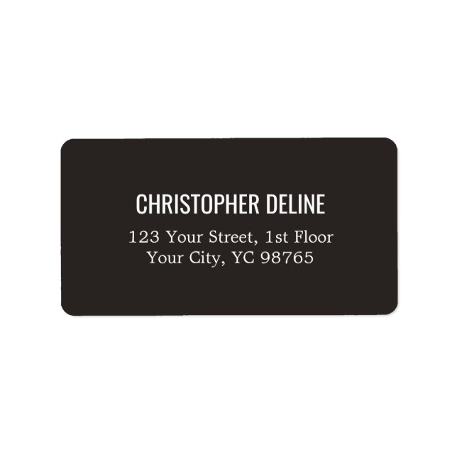 Minimalist Classic Elegant Ivory Black White Label (Front)