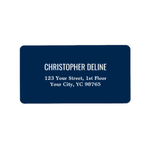 Minimalist Classic Elegant Navy Blue White Label