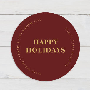 Minimalist Classic Holidays Red Envelope Seals