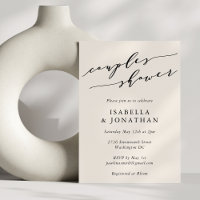 Minimalist Classic Ivory Cream Couples Shower