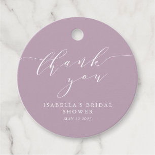 Minimalist Classic Lilac Bridal Shower Thank You Favour Tags