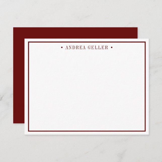 Minimalist Classic Maroon Border Card (Front/Back)