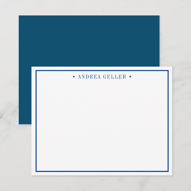 Minimalist Classic Navy Blue Border Card (Front/Back)