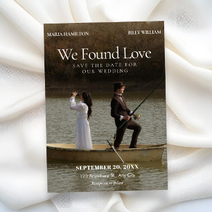 Minimalist Classic Romance photo novel wedding Save The Date