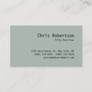 Minimalist Classic Trendy Ash Grey Business Card