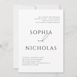Minimalist Classic Wedding   Elegant Typography Invitation