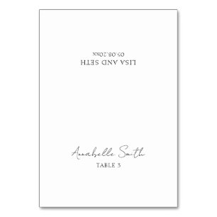Minimalist Classic Wedding Place Card