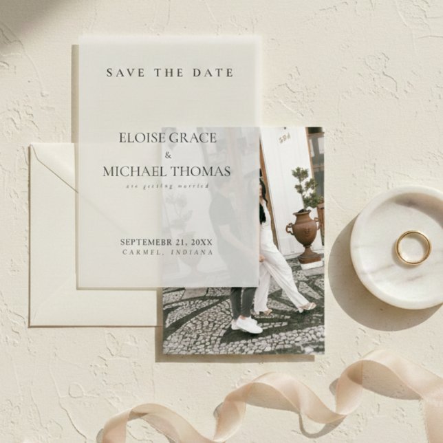 Minimalist Classic Wedding Save The Date  Vellum Invitations (Minimalist Classic Wedding Save The Date Vellum Invitations)