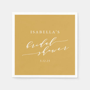 Minimalist Classic Yellow Bridal Shower Custom Napkin