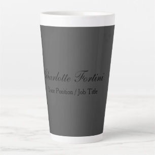 Minimalist Classical Handwriting Script Name Grey Latte Mug