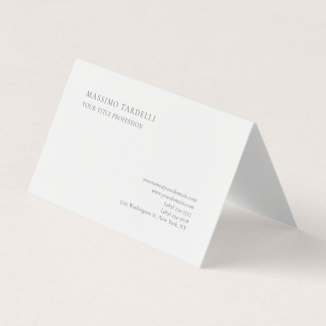 Minimalist Classical Plain Professional Business Card (Front)