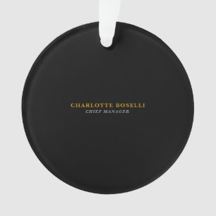 Minimalist Classical Professional Black Gold Color Ornament