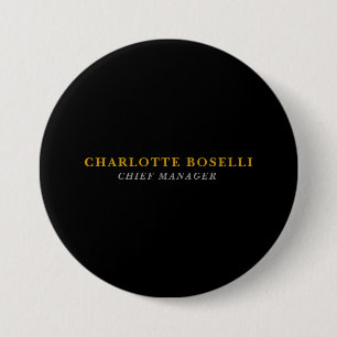 Minimalist Classical Professional Black Gold Colou 7.5 Cm Round Badge