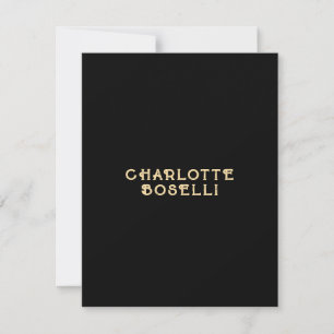Minimalist Classical Professional Black Gold Colou Card