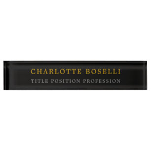 Minimalist Classical Professional Black Gold Colou Nameplate