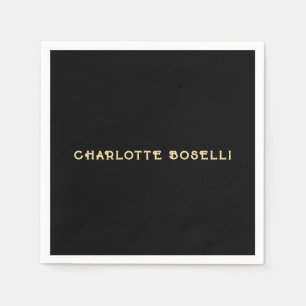 Minimalist Classical Professional Black Gold Colou Napkin