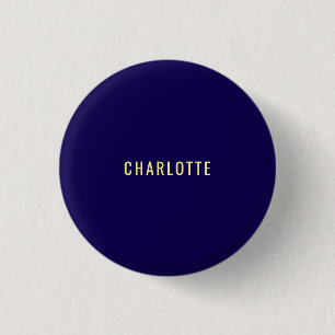 Minimalist Classical Professional Blue Color Name 3 Cm Round Badge