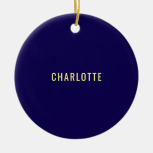 Minimalist Classical Professional Blue Color Name Ceramic Tree Decoration