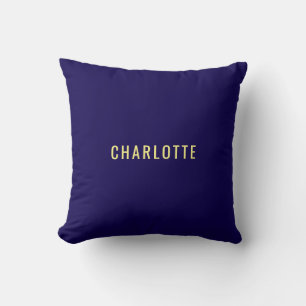 Minimalist Classical Professional Blue Color Name Cushion