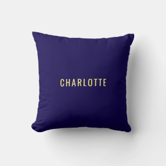 Minimalist Classical Professional Blue Color Name Cushion
