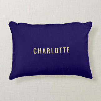 Minimalist Classical Professional Blue Color Name Decorative Cushion