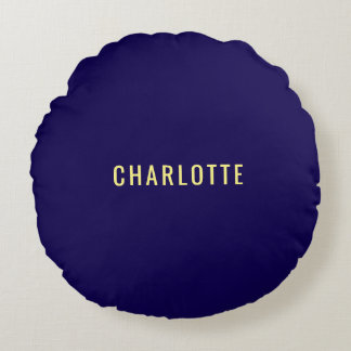 Minimalist Classical Professional Blue Color Name Round Cushion