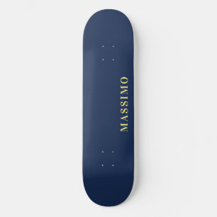 Minimalist Classical Professional Blue Color Name Skateboard
