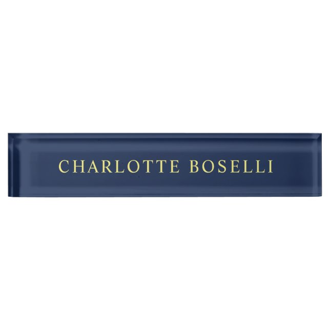 Minimalist Classical Professional Blue Colour Name Nameplate (Front)