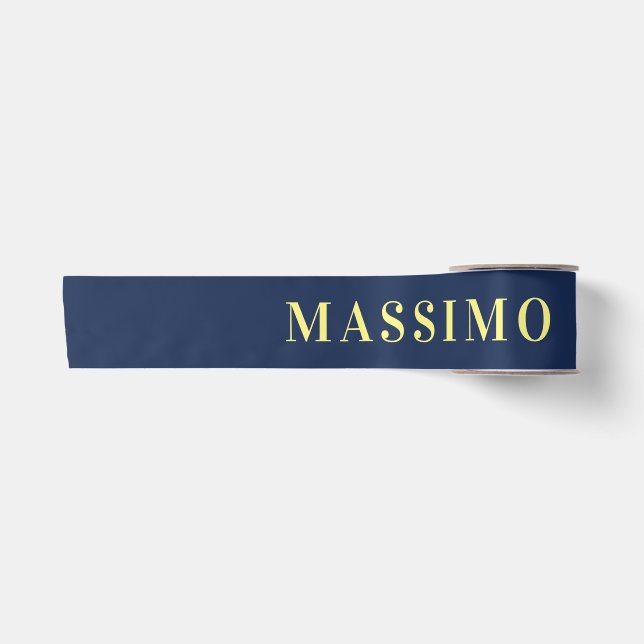 Minimalist Classical Professional Blue Colour Name Satin Ribbon (Front)