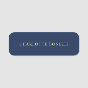 Minimalist Classical Professional Blue Colour Name Tag