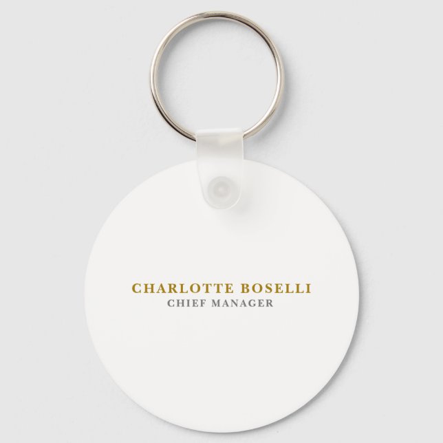 Minimalist Classical Professional Gold Color Key Ring (Front)