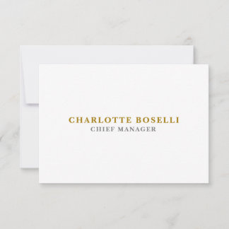 Minimalist Classical Professional Gold Color RSVP Card
