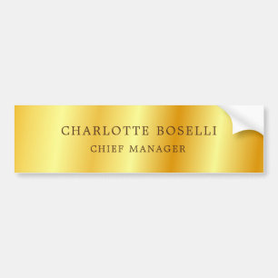 Minimalist Classical Professional Gold Colour Bumper Sticker