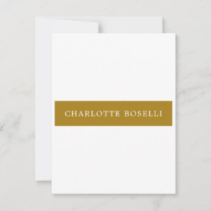 Minimalist Classical Professional Gold Colour Card