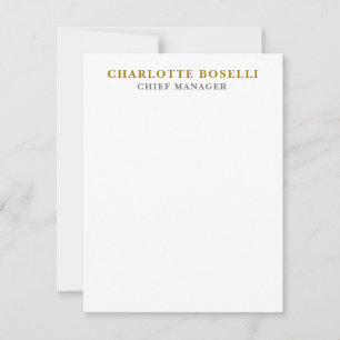 Minimalist Classical Professional Gold Colour Card