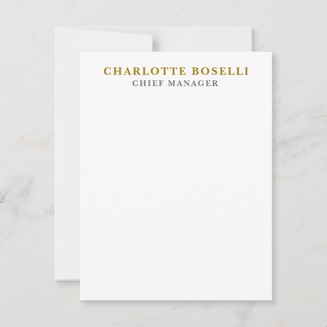 Minimalist Classical Professional Gold Colour Card (Front)