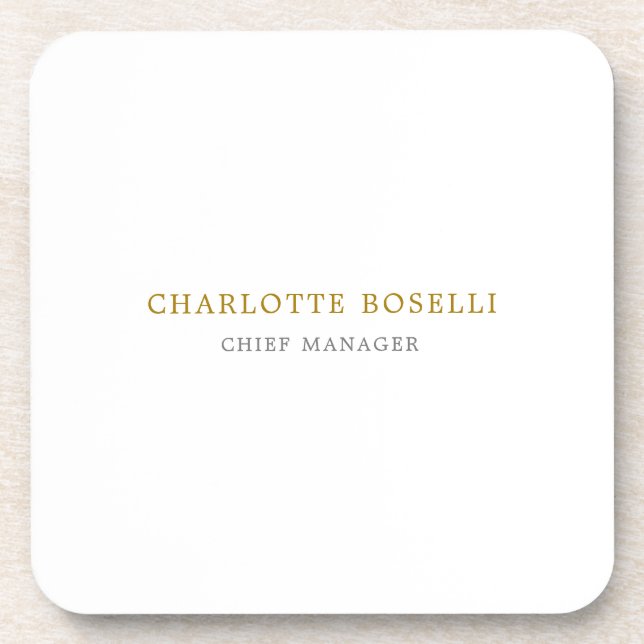 Minimalist Classical Professional Gold Colour Coaster (Front)