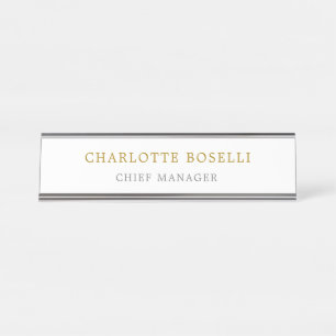 Minimalist Classical Professional Gold Colour Desk Name Plate
