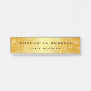 Minimalist Classical Professional Gold Colour Door Sign