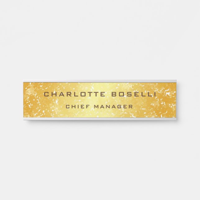 Minimalist Classical Professional Gold Colour Door Sign (Front)