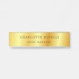 Minimalist Classical Professional Gold Colour Door Sign