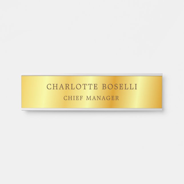 Minimalist Classical Professional Gold Colour Door Sign (Front)