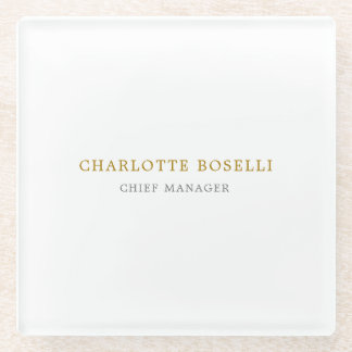 Minimalist Classical Professional Gold Colour Glass Coaster