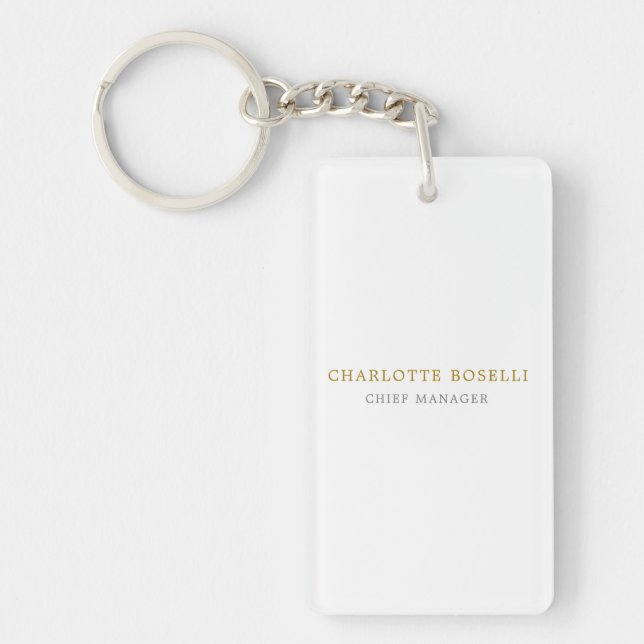Minimalist Classical Professional Gold Colour Key Ring (Front)