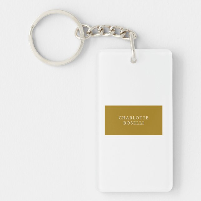Minimalist Classical Professional Gold Colour Key Ring (Front)