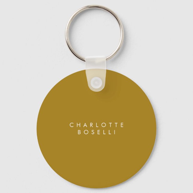 Minimalist Classical Professional Gold Colour Key Ring (Front)